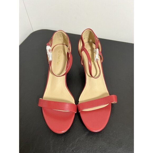 DREAM PAIRS Women's Low Stilettos Heel Sandals Ankle Strap Size 8.5 - Picture 3 of 11